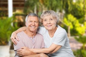 couple looking at senior living options